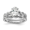 14k White Gold 1/5 carat Lab Grown Diamond VS/SI+ G+ 1 carat Center Oval Semi Mount Engagement Ring