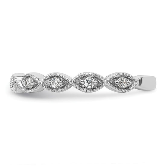 14k White Gold 1/6 carat Lab Grown Diamond VS/SI+ G+ Complete Wedding Band