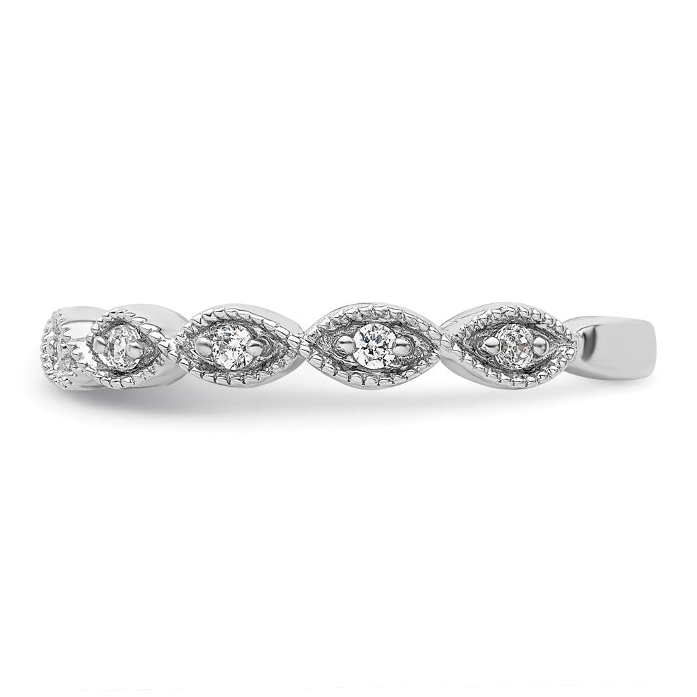 14k White Gold 1/6 carat Lab Grown Diamond VS/SI+ G+ Complete Wedding Band