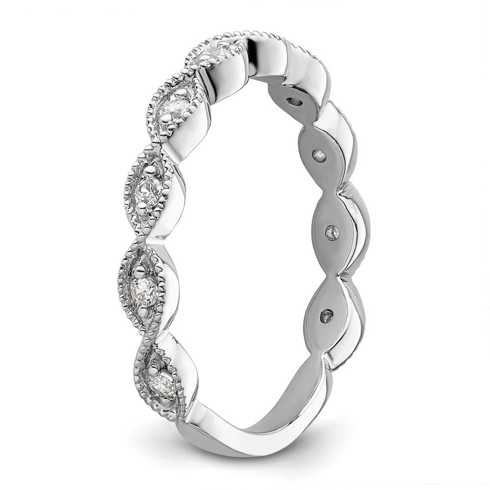 14k White Gold 1/6 carat Lab Grown Diamond VS/SI+ G+ Complete Wedding Band