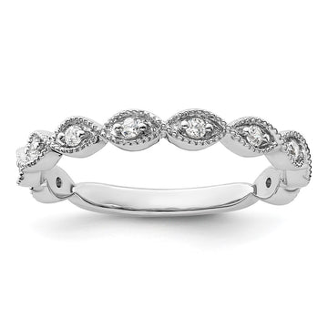14k White Gold 1/6 carat Lab Grown Diamond VS/SI+ G+ Complete Wedding Band