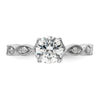 14k White Gold 1/8 carat Lab Grown Diamond VS/SI+ G+ 1 carat Center Round Semi Mount Engagement Ring