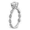 14k White Gold 1/8 carat Lab Grown Diamond VS/SI+ G+ 1 carat Center Round Semi Mount Engagement Ring