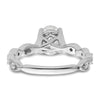 14k White Gold 1/8 carat Lab Grown Diamond VS/SI+ G+ 1 carat Center Oval Semi Mount Engagement Ring