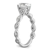 14k White Gold 1/8 carat Lab Grown Diamond VS/SI+ G+ 1 carat Center Oval Semi Mount Engagement Ring