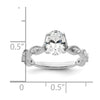 14k White Gold 1/8 carat Lab Grown Diamond VS/SI+ G+ 1 carat Center Oval Semi Mount Engagement Ring