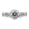 14k White Gold 1/2 carat Lab Grown Diamond VS/SI+ G+ 1 carat Center Round Semi Mount Engagement Ring