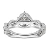 14k White Gold 1/2 carat Lab Grown Diamond VS/SI+ G+ 1 carat Center Round Semi Mount Engagement Ring