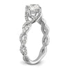 14k White Gold 1/2 carat Lab Grown Diamond VS/SI+ G+ 1 carat Center Round Semi Mount Engagement Ring