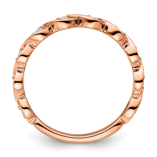 14k Rose Gold 1/5 carat Lab Grown Diamond VS/SI+ G+ Complete Wedding Band