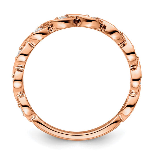14k Rose Gold 1/5 carat Lab Grown Diamond VS/SI+ G+ Complete Wedding Band