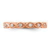 14k Rose Gold 1/5 carat Lab Grown Diamond VS/SI+ G+ Complete Wedding Band