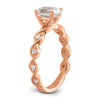 14k Rose Gold 1/6 carat Lab Grown Diamond VS/SI+ G+ 1 carat Center Oval Semi Mount Engagement Ring
