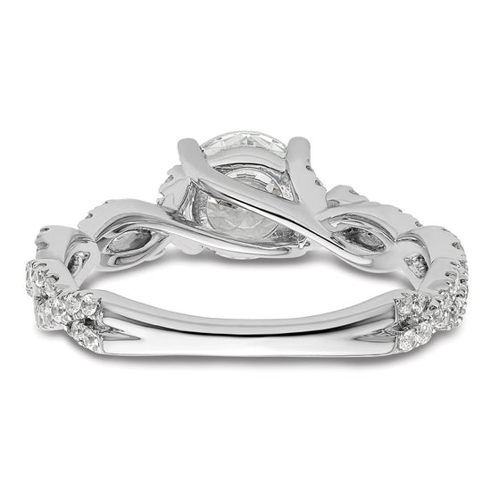 14k White Gold 3/8 carat Lab Grown Diamond VS/SI+ G+ 1 carat Center Semi Mount Engagement Ring