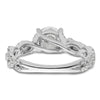 14k White Gold 3/8 carat Lab Grown Diamond VS/SI+ G+ 1 carat Center Semi Mount Engagement Ring