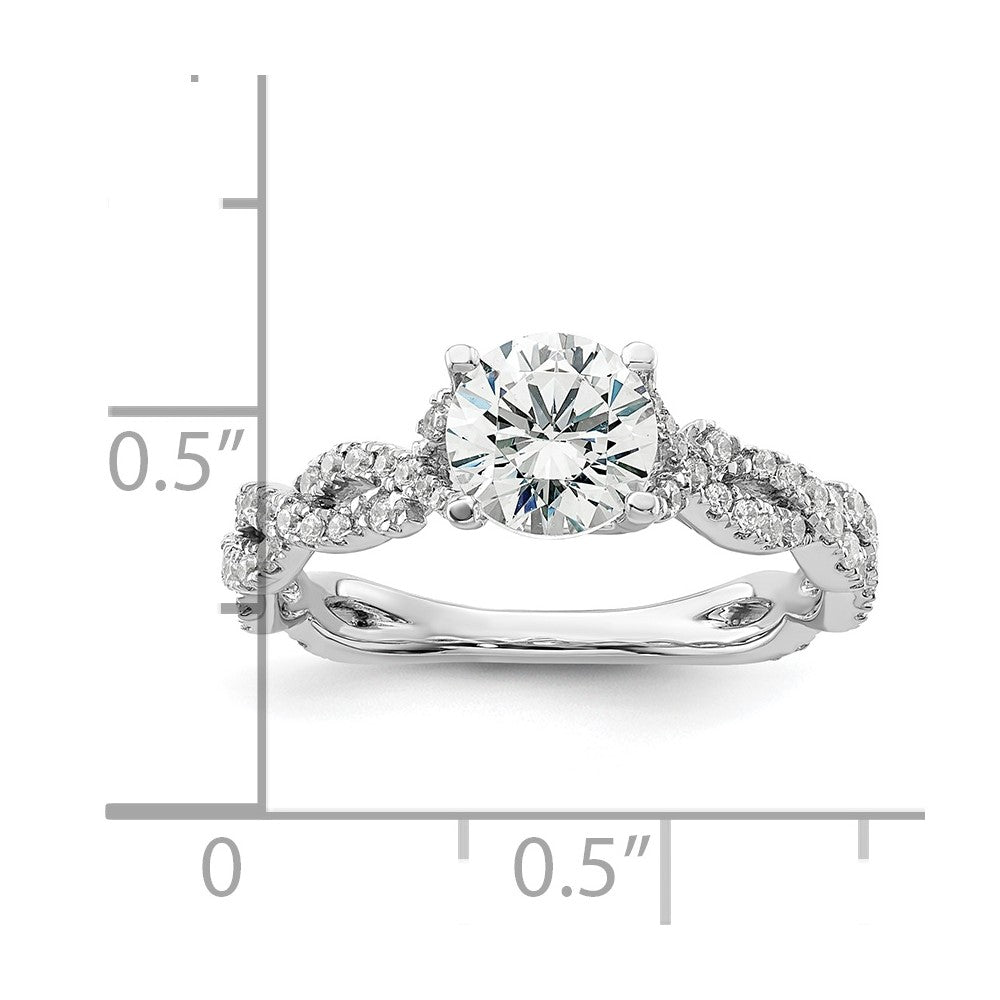 14k White Gold 3/8 carat Lab Grown Diamond VS/SI+ G+ 1 carat Center Semi Mount Engagement Ring