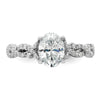 14k White Gold 3/8 carat Lab Grown Diamond VS/SI+ G+ 1 carat Center Oval Semi Mount Engagement Ring