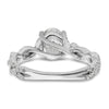14k White Gold 3/8 carat Lab Grown Diamond VS/SI+ G+ 1 carat Center Oval Semi Mount Engagement Ring