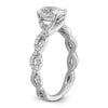 14k White Gold 3/8 carat Lab Grown Diamond VS/SI+ G+ 1 carat Center Oval Semi Mount Engagement Ring
