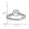14k White Gold 3/8 carat Lab Grown Diamond VS/SI+ G+ 1 carat Center Oval Semi Mount Engagement Ring