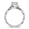 14k White Gold 3/8 carat Lab Grown Diamond VS/SI+ G+ 1 carat Center Cushion Semi Mount Engagement Ring