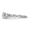 14k White Gold 3/8 carat Lab Grown Diamond VS/SI+ G+ 1 carat Center Cushion Semi Mount Engagement Ring