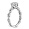 14k White Gold 3/8 carat Lab Grown Diamond VS/SI+ G+ 1 carat Center Cushion Semi Mount Engagement Ring