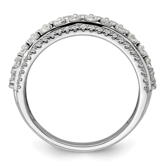 14k White Gold 1 1/2 carat Lab Grown Diamond VS/SI+ G+ Complete Fashion Band
