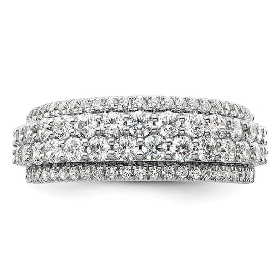 14k White Gold 1 1/2 carat Lab Grown Diamond VS/SI+ G+ Complete Fashion Band