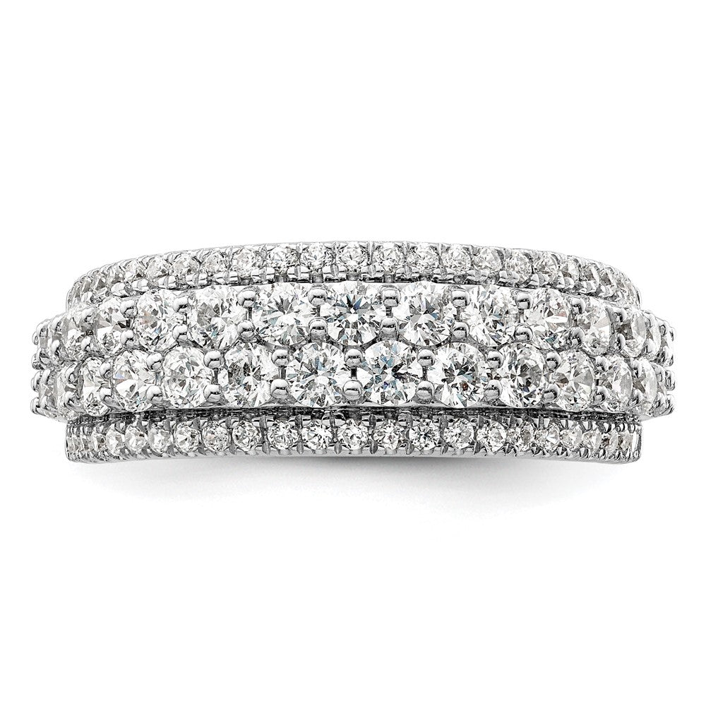 14k White Gold 1 1/2 carat Lab Grown Diamond VS/SI+ G+ Complete Fashion Band