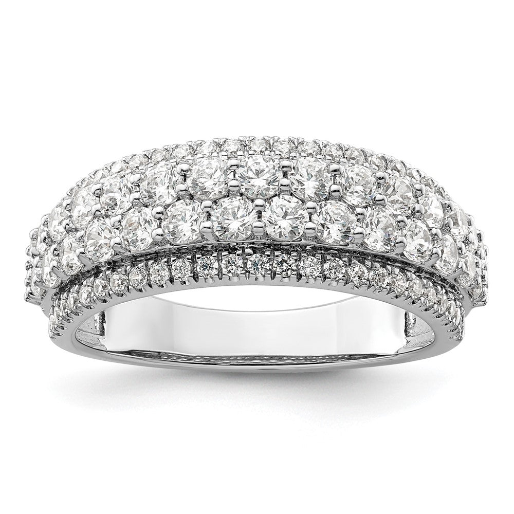 14k White Gold 1 1/2 carat Lab Grown Diamond VS/SI+ G+ Complete Fashion Band