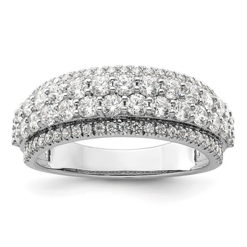 14k White Gold 1 1/2 carat Lab Grown Diamond VS/SI+ G+ Complete Fashion Band