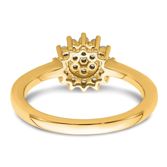 Gold Lab Grown Diamond Cluster Ring