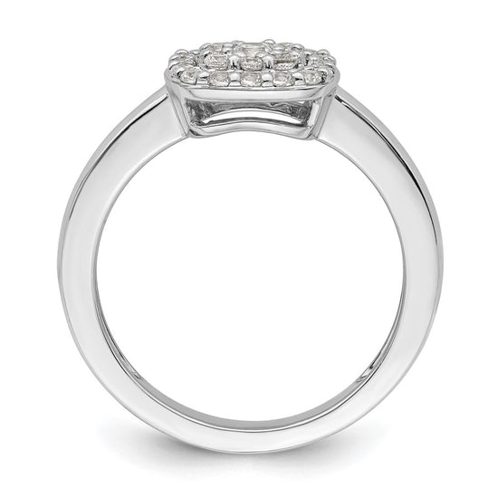 14k White Gold 3/8 carat Lab Grown Diamond VS/SI+ G+ Complete Square Halo Ring