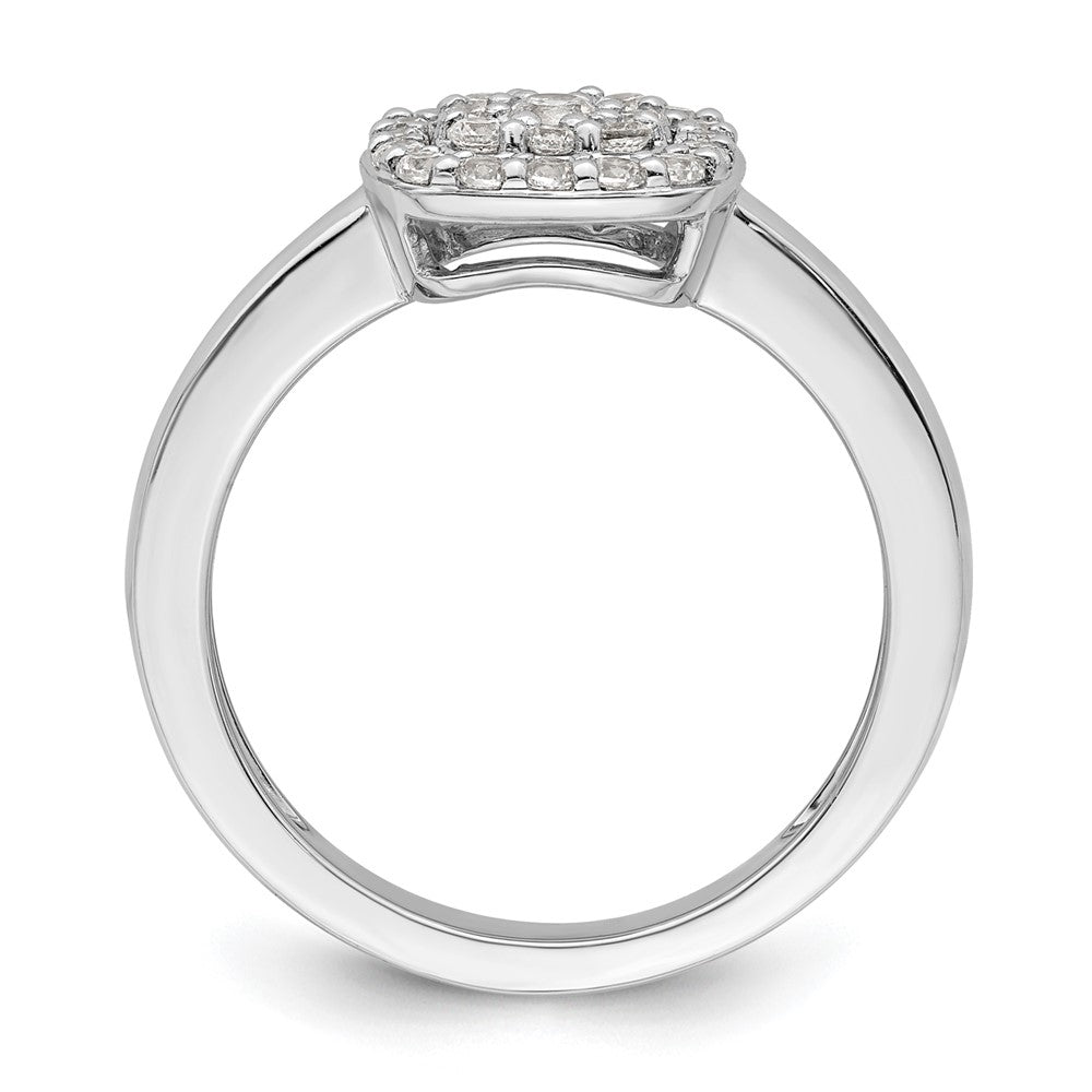 14k White Gold 3/8 carat Lab Grown Diamond VS/SI+ G+ Complete Square Halo Ring