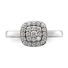 14k White Gold 3/8 carat Lab Grown Diamond VS/SI+ G+ Complete Square Halo Ring