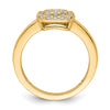 14k 3/8 carat Lab Grown Diamond VS/SI+ G+ Complete Square Halo Ring