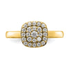14k 3/8 carat Lab Grown Diamond VS/SI+ G+ Complete Square Halo Ring