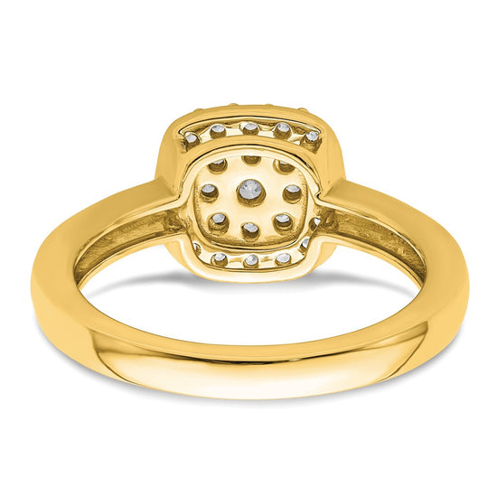 14k 3/8 carat Lab Grown Diamond VS/SI+ G+ Complete Square Halo Ring