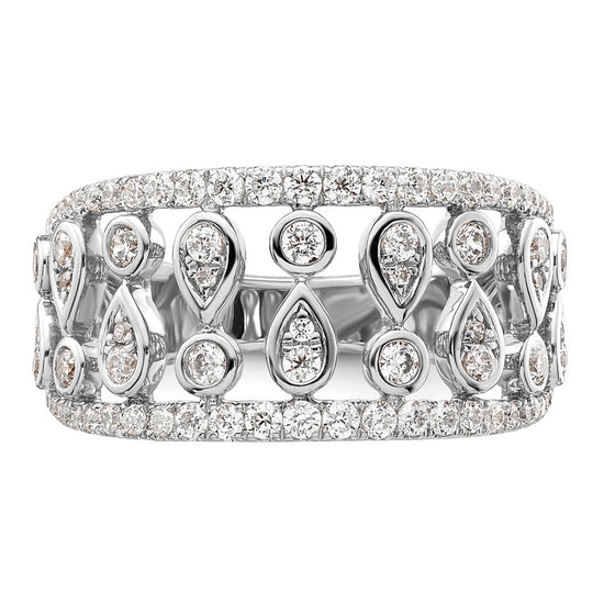 14k White Gold 3/4 carat Lab Grown Diamond VS/SI+ G+ Complete Fashion Ring