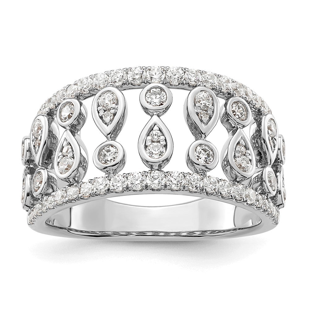 14k White Gold 3/4 carat Lab Grown Diamond VS/SI+ G+ Complete Fashion Ring