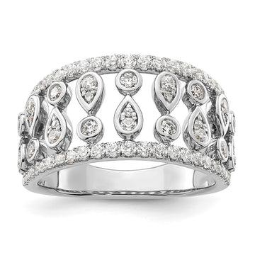 14k White Gold 3/4 carat Lab Grown Diamond VS/SI+ G+ Complete Fashion Ring