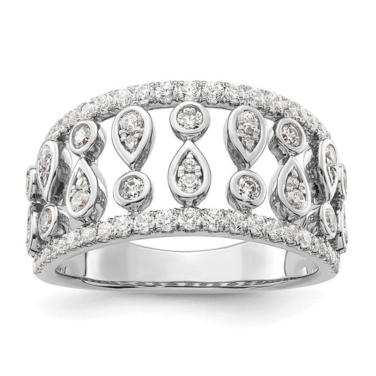 14k White Gold 3/4 carat Lab Grown Diamond VS/SI+ G+ Complete Fashion Ring