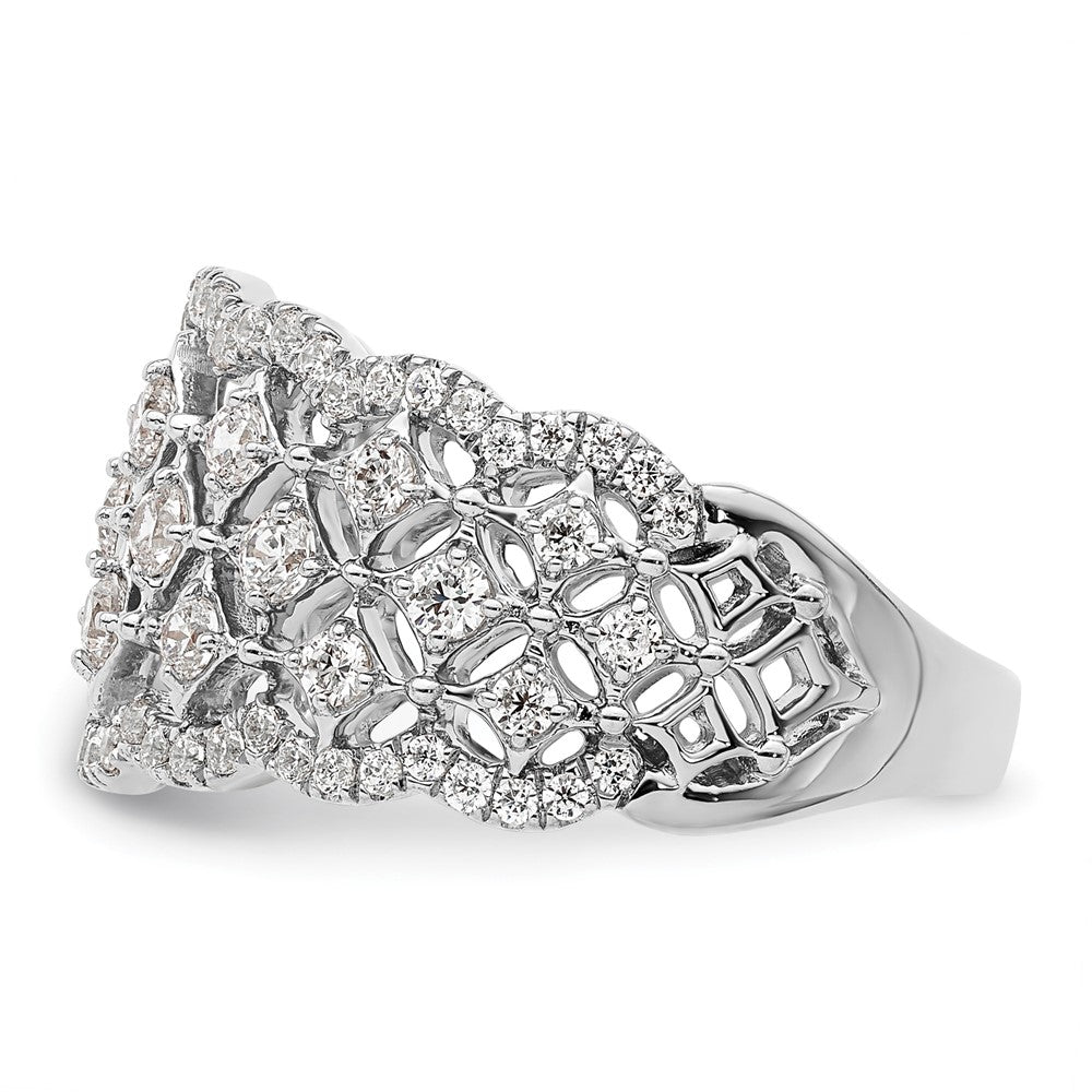 14k White Gold 1 carat Lab Grown Diamond VS/SI+ G+ Complete Fashion Ring