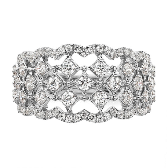 14k White Gold 1 carat Lab Grown Diamond VS/SI+ G+ Complete Fashion Ring