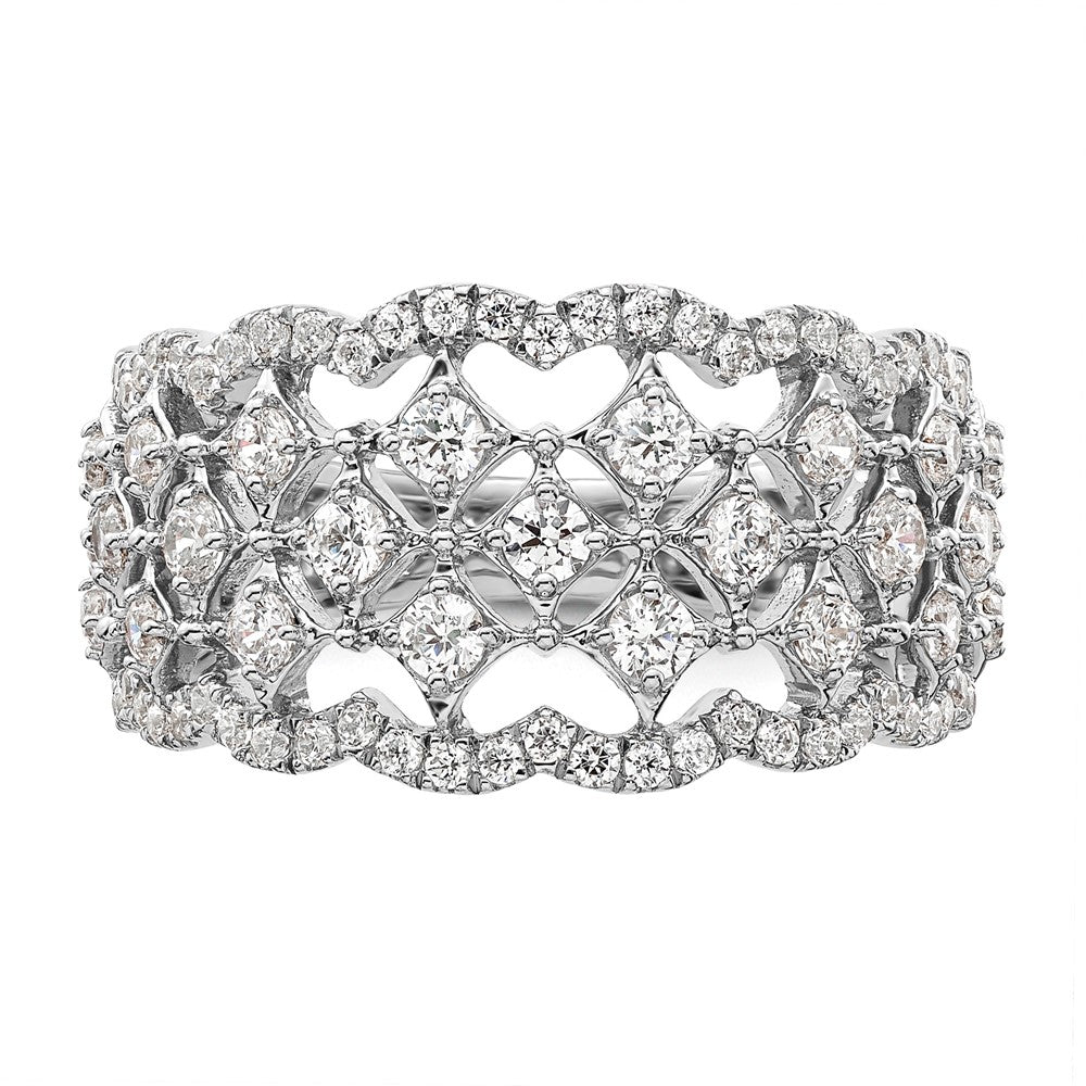 14k White Gold 1 carat Lab Grown Diamond VS/SI+ G+ Complete Fashion Ring