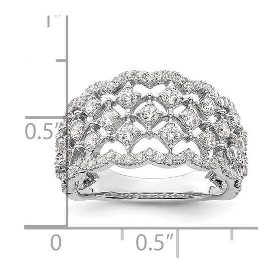 14k White Gold 1 carat Lab Grown Diamond VS/SI+ G+ Complete Fashion Ring