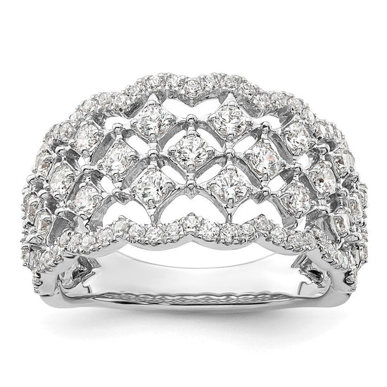 14k White Gold 1 carat Lab Grown Diamond VS/SI+ G+ Complete Fashion Ring