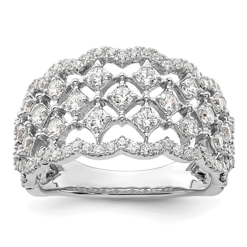 14k White Gold 1 carat Lab Grown Diamond VS/SI+ G+ Complete Fashion Ring