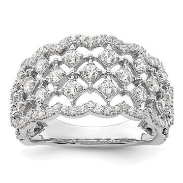 14k White Gold 1 carat Lab Grown Diamond VS/SI+ G+ Complete Fashion Ring